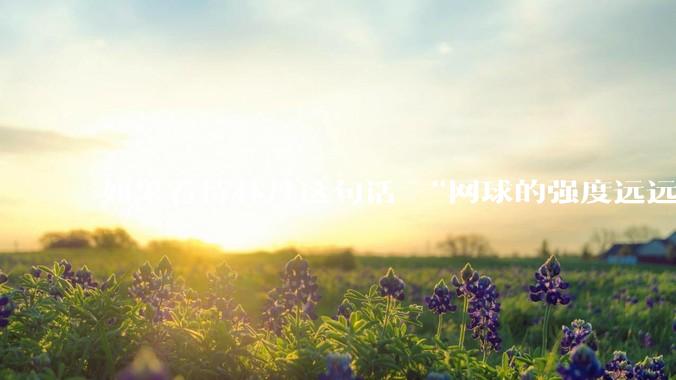 如果看待林丹这句话 “网球的强度远远没有羽毛球大”?